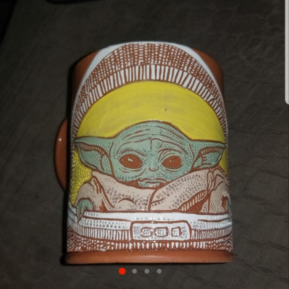 BN Jamie Adams Pottery Star Wars The Mandalorian Grogu Baby Yoda Mug